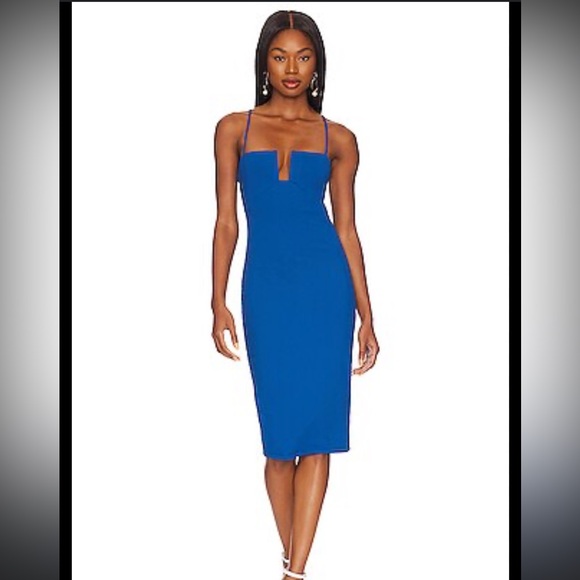 Susana Monaco Revolve Square Wire Midi Dress Calypso - Picture 2 of 7